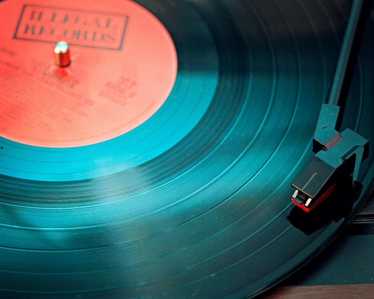 custom vinyl record playing on turntable